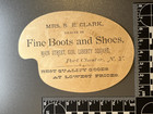 Antique Victorian Trade Card - Mrs  S  E  Clark - Fine Boots - Port Chester Ny 