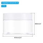 4oz Plastic Round Jars With White Ribbed Lids  Clear  4 Pcs