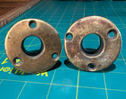 Vintage Marine Brass Boat Handrail Fittings 7 8   Round Stanchion Base Pair