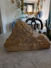 Antique Vintage Gold Sand Ceramic Lion Statue Figurine Decor
