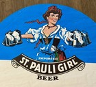 Vintage 1981 St  Pauli Girl Beer Advertising Display Poster 24  Round Carlton