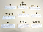 20 Colonial Rev    Civil War Coin Tombac Brass Metal Flat Shank Buttons Marked