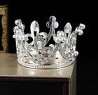 Mini Pearl Crystal Crown Silver Rhinestone Princess Tiara Headpiece