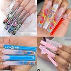 500pcs No C Curve Xxxl Square Straight False Nail Tips - Half Cover Clear Nat   