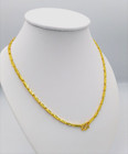 3 Mm Gold Bar Chain Link 23k 24k Thai Baht Yellow Gold Gp Filled Necklace 24 In