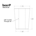 5 Pack Gold Beer Tap Handle Ferrule 3 8 -16 With 3 8 x1 5  Hanger Bolt