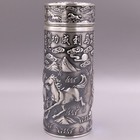 Solid S999 Fine Silver Drinking Cup Running Horse Healthy Water Bottle 5 5inch H