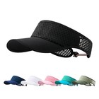 Sun Visor Hat Men Women - Wide Brim Quick Dry Adjustable Cap  Black