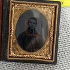 Vintage Daguerreotype 9th Plate Of A Soldier From The Civil War Era