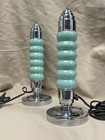 The Florentine Company Art Deco  caterpillar Design  Vtg Boudoir Lamps  works 