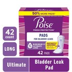 Poise Incontinence Pads For Women  6 Drop Ultimate Absorbency  Long Length