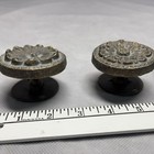 Vintage Antique Reclaimed Brass Drawer Cabinet Pulls Knobs Flower Round Shabby