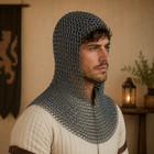 Medieval Chainmail Coif Hood     Butted 9mm Mild Steel Chainmail  Viking Armor