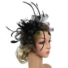 Feather Tea Party Headwear Wedding Accessories For Women Black