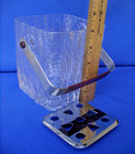 2-pc Hoya Glacier Ice Glass Ice Bucket W rack Mid-century Modern Japan Mcm Bar