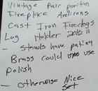 Vintage Puritan Fireplace Andirons Brass   Cast Iron Fire Dogs Log Holder