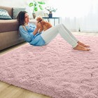 Pink Soft Fluffy Shaggy Area Rug Plush Carpet Living Room Bedroom Non-slip Mat