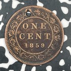 1859 Canada Large Cent Lot f6203 Holed