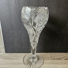 Rare Vintage American Brilliant Intaglio Floral Cut Glass Large 14    Tulip Vase
