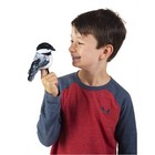 Mini Chickadee Finger Puppet  White  Black gray