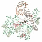 Christmas Vintage Winter Birds Embroidered  10 Quilt Blocks Gorgeous Vibrant
