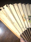 Vintage Wooden Hand Fans Fold Up 1940-1950s Japan Green Floral Read