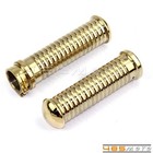 2x Handle Bar Risers Brass Ribbed Hand Grips 1   Bar For Harley Sportster Xl 883
