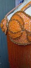 Professional Egyptian Belly Dance Costume Orange Chiffon Beaded Bedlah Set Nwot