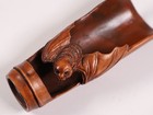 Japanese Wooden Bat Shaped As Tea Scoop Netsuke 3 1inch Inro Ojime Figurine