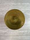 Vintage Brass Pillar Candle Holder Candlestick Tarnished 4 25  Tall 4  Wide