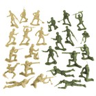 Timmee Processed Plastic Army Men 48pc Tan   Od Green Tim Mee Toy Soldier Figure