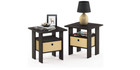 Bedroom Night Stand End Table Bedside Furniture Shelf Drawer Stylish Stands 2 Pc