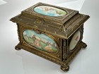 A Large French Antique Sevres Style Porcelain And Gilt Bronze Box Casket