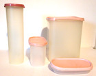 Vintage Tupperware Pastel Pink Modular Mates Food Storage Containers With Lids