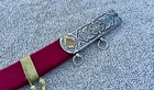 Ottoman Turkish Shamshir Style Curved Sword With Stag Handle With Leathr Scabard