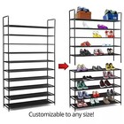 Large Shoe Rack Organizer Storage Pairs Shoes Shelves Space 10 Tier 50 Pairs Bk