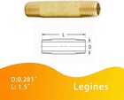 Legines Brass Pipe Fitting Long Nipple  1 8  Npt Male X 1 8  Npt Male -pack Of 5