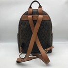 Michael Kors Brown Coated Canvas  Medium Abbey Backpack 