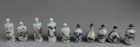 A Group Of Ten Chinese Porcelain Snuff Bottles  Box Included 