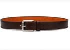 Men s Genuine Leather Casual Dress Plain Brown Belt W  Silver Buckle M l xl