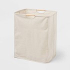 Canvas Rectangle Laundry Hamper Beige 80l Capacity Open-top Multipurpose Clothes
