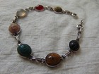 Vintage Antique Sterling Silver Genuine Scarab Bracelet