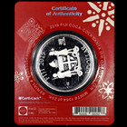 2019 1 Oz Silver Coin     Coca-cola Holiday     Sealed In Card 999 Fiji    trusted   