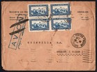 French Morocco 1936 Airmail Business Cover     Block Of 4 X 1 50f     Casablanca