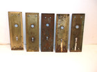 Mixed Lot Of Antique Vintage Mortise Door Back Strike Plates - Lot Of 5