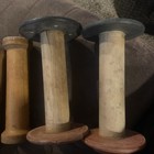 Antique Industrial Wooden Textile Thread Sewing Spool Wood 7      lot Of 4  2 Sets