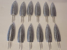 Set Of 12 Vintage Metal Stainless Corn Cob Holders Heavy