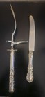 Reed   Barton Francis I Sterling Silver Roast Carving Fork W  Knife No  Mono 