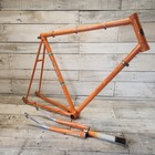 1970s Orange Fuji Special Tourer Road Bike Frame Fork 59cm Steel Japan Lugged