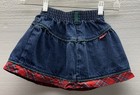 Vintage Oshkosh Denim Skirt Toddler Girls Size 3t Elastic Waist Made In Usa